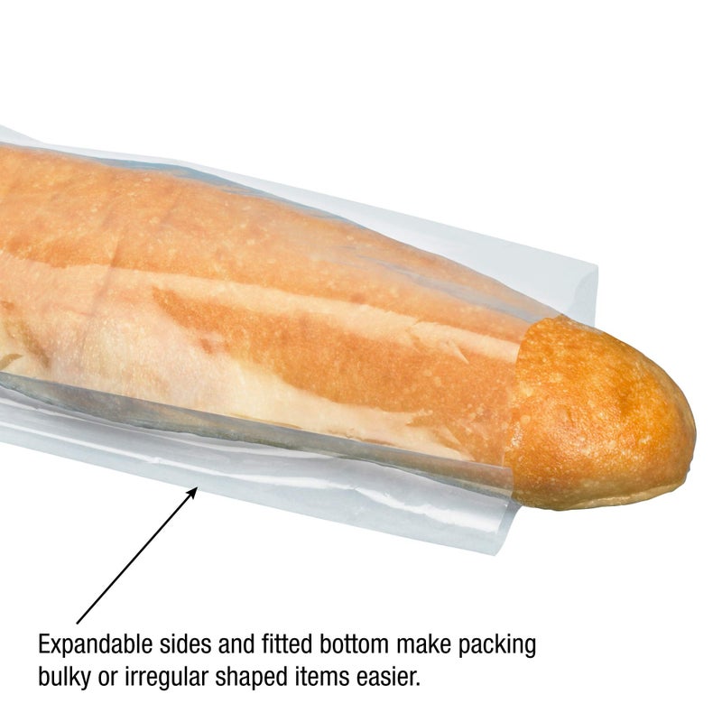 Aviditi 6"" x 4"" x 12"" Gusseted Poly Bags, 1.5 Mil, Clear Open Top with Expandable Sides for Packaging Parts, Food and Supplies, (Case of 1000) - Image 4